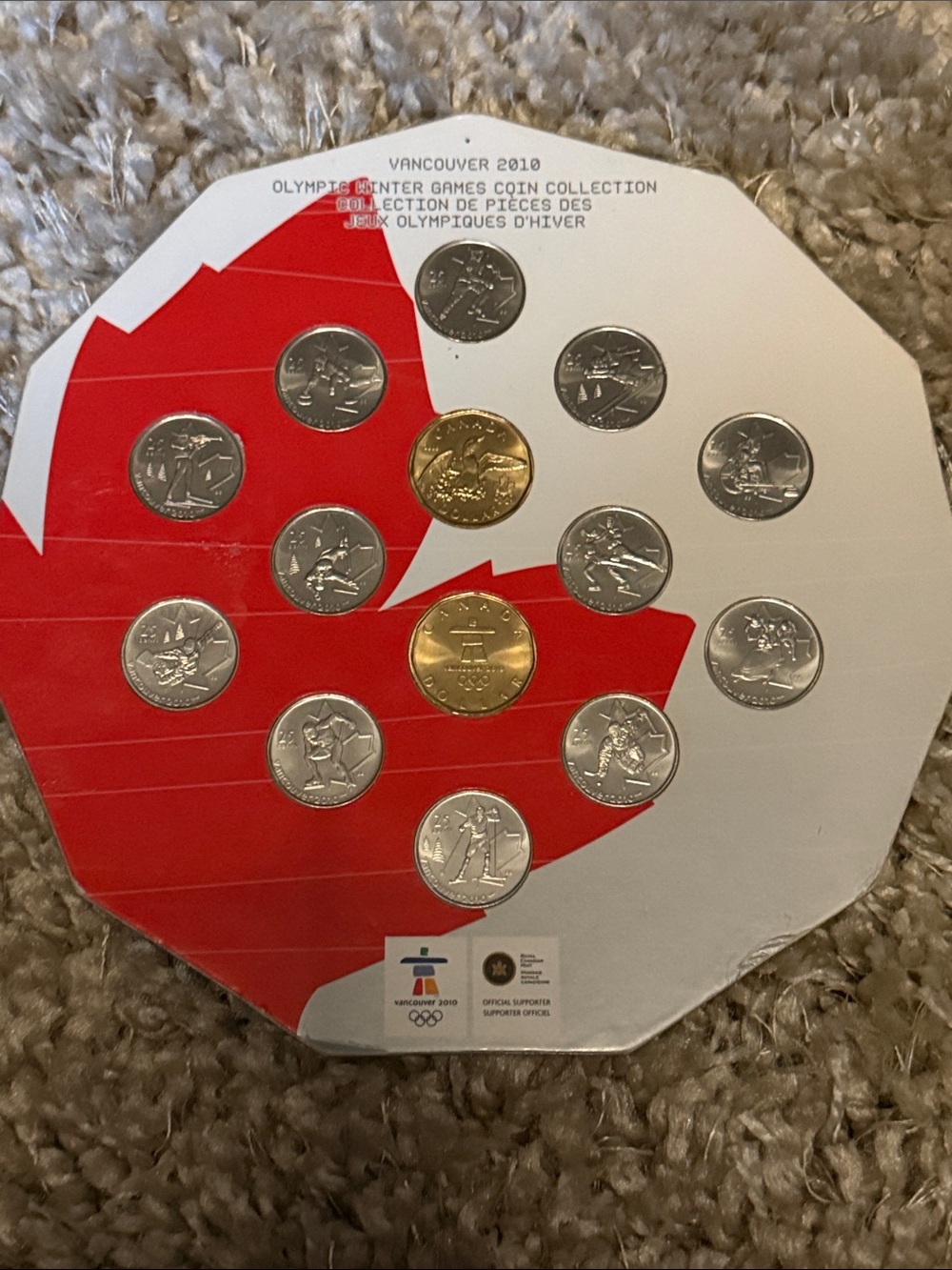 Vancouver 2010 Olympic Coin Collection - Red & White Display